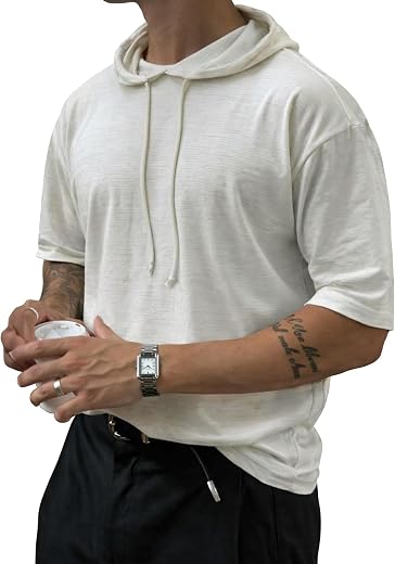 Noble Monk Men's Regular Fit Hoodie T-Shirt for Man |Half Sleeves Tshirt for Men | Casual Wear Stylish T-Shirt for Man | G...