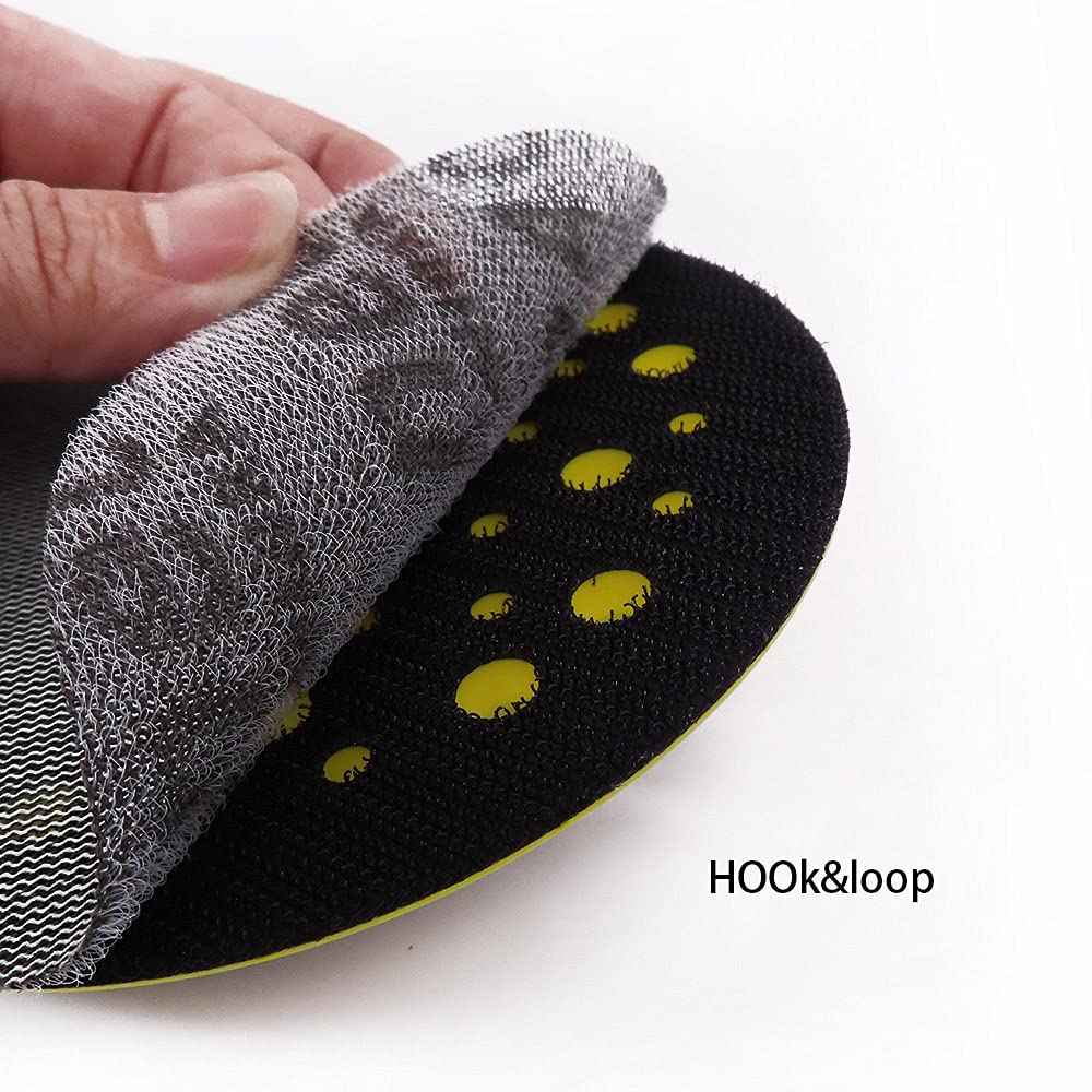 6 inch 150mm 9/15/17/52 Holes Sander Backing Pad Hook Loop Sanding Pads with 5/16"-24 Thread Dust Free Sanding Disc Holder,9holes