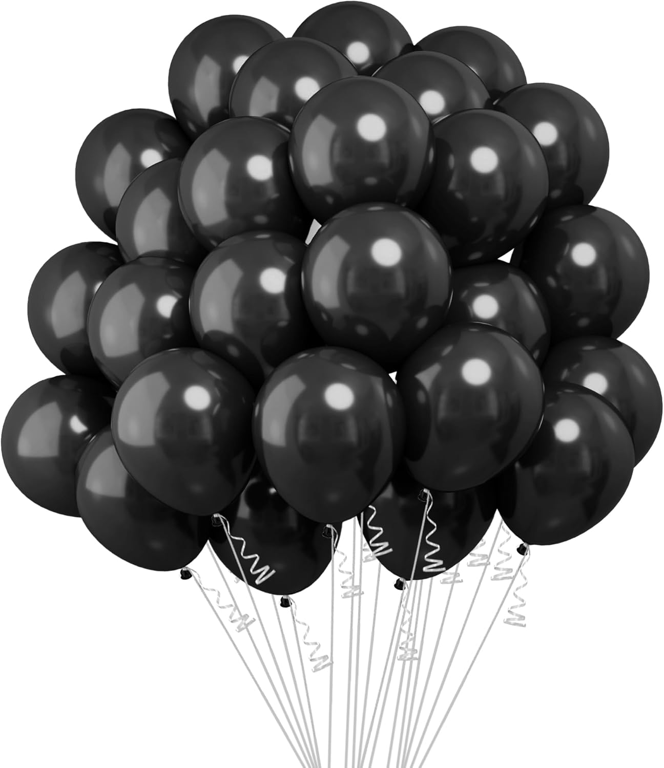 Black Balloons 12 Inch 60PCS Party Decorations - Halloween Balloon Arch Kit for Halloween, Birthday, Graduation, Bachelorette Supplies