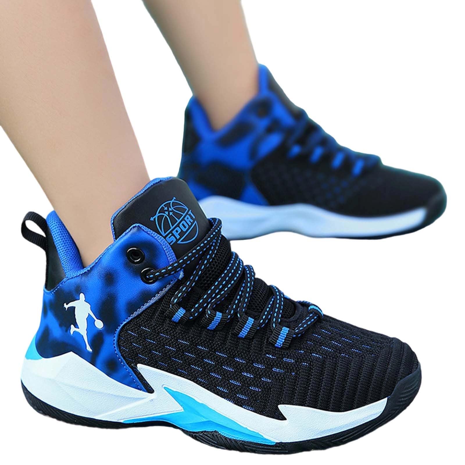 Zapatillas de baloncesto para niños, ligeras, transpirables, de malla, para niños, jóvenes, atléticas, correr, deportes, informales, con diseño cómodo y duradero, suela de apoyo para niños
