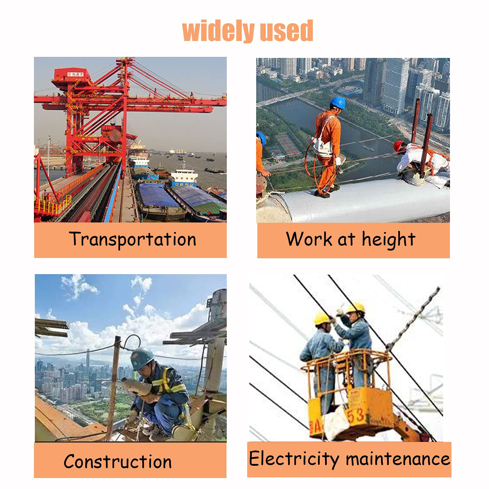 Dispositivo Anticaídas Retráctil de Cable, Arnes de Seguridad Anticaídas Retráctil con Cuerda de Alambre y Gancho para Andamio Construcción a Gran Altitud, 3-20m, Carga: 150kg