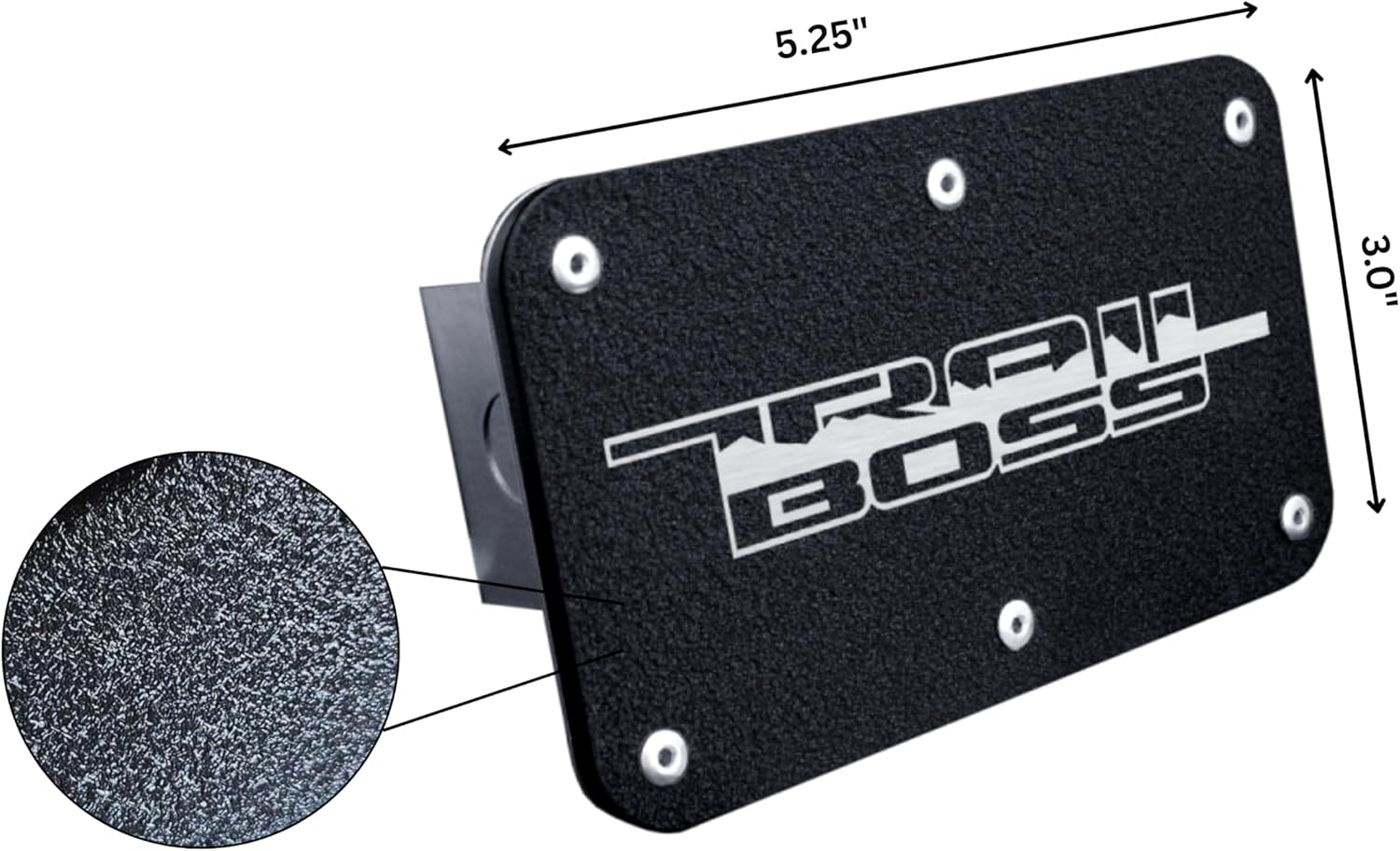 Au-TOMOTIVE GOLD, INC. Officially Licensed Laser Etched Class III Trailer Hitch Plug for Chevrolet Trail Boss (Rugged Black)