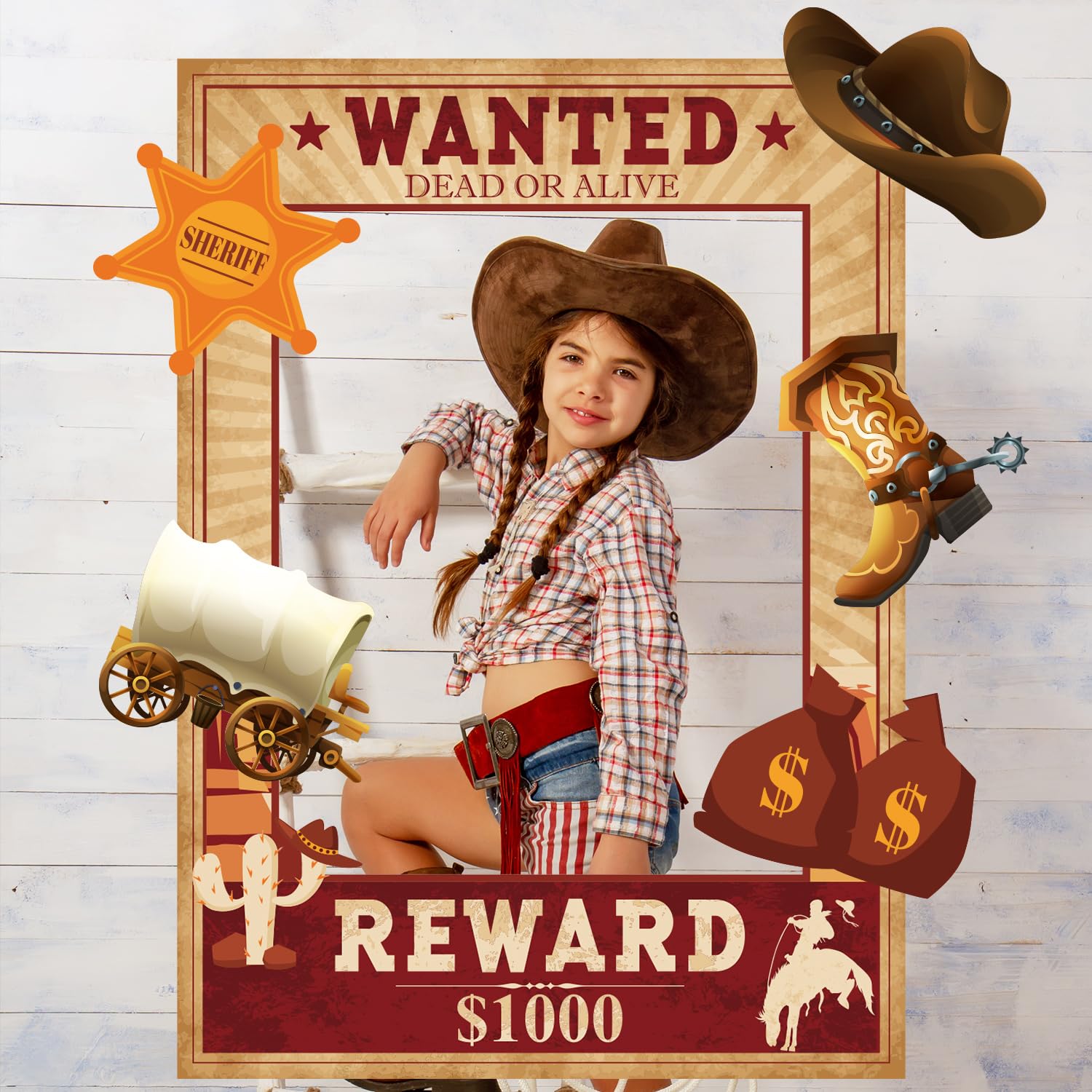 Eaezerav Lot De 20 Panneaux De Décoration De Fête Occidentale Pour Fête De Cowboy, Accessoires De Photomaton Dans La Cour, Bienvenue, Fête D' Anniversaire Sur Le Thème De La Ferme