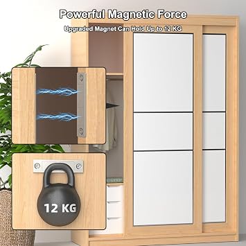 Jiayi Magnetic Cabinet Door Catch, 2 Pack Ultra Thin Cabinet Door Magnets 30 Lb Kitchen Drawer Magnets Closures Magnetic Push Latches for Cabinet Door Jiayi 2 Pack Push to Open Door Latch