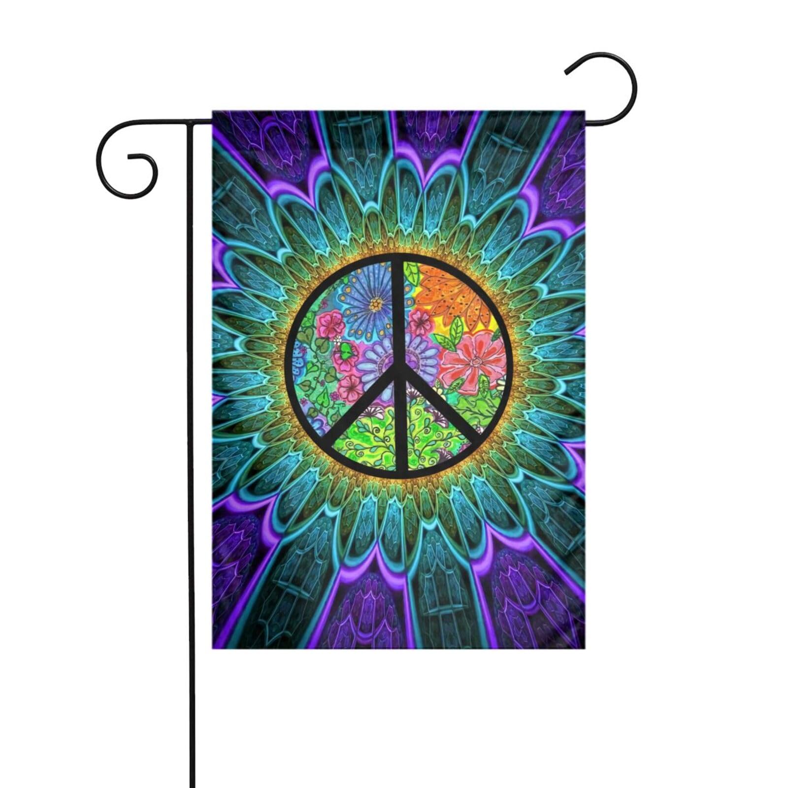 Peace Flag 12 X 18 inch Double Side Vertical Garden Flag Indoor Outdoor Perfect Decoration