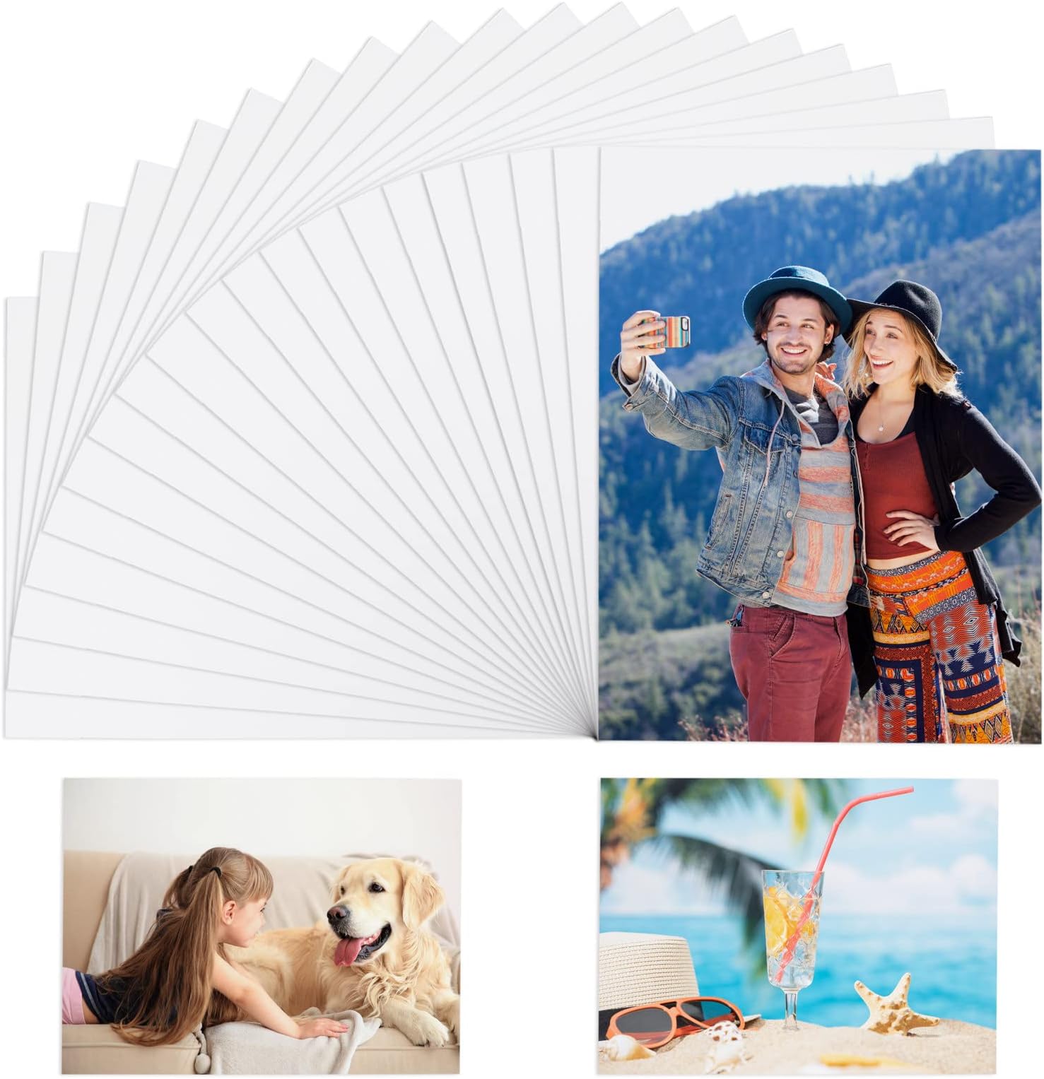 20 Pcs Sublimation Metal Photo Blanks 4"X6" X0.45mm Aluminum Photo Sign Blank Photo Metal Wall Sublimation Poster Frame Blanks (White)