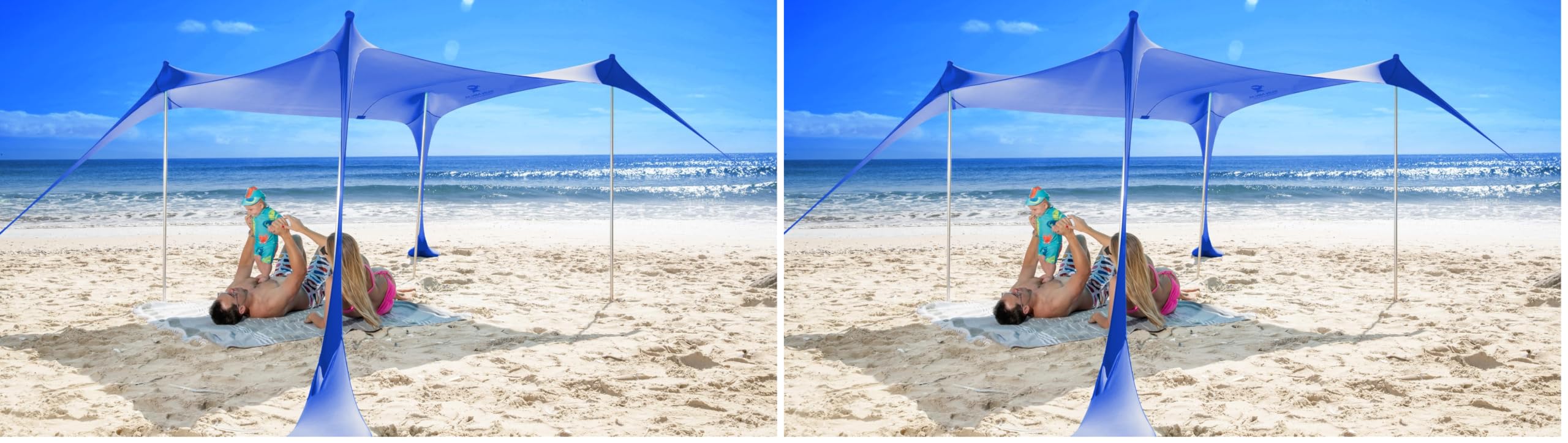 SUN NINJA Beach Tent Sun Shelter, Beach Shade Canopy with UPF50+ Protection