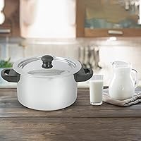 Vista 6 de Olla de acero inoxidable, olla de leche de doble pared con silbato y embudo, plata (2.5 cuartos de galón)