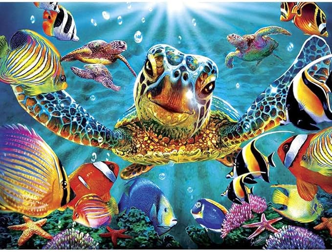 DIY 5D Diamond Painting Sea Turtle Kit, Diamond Painting for by Number Kits for