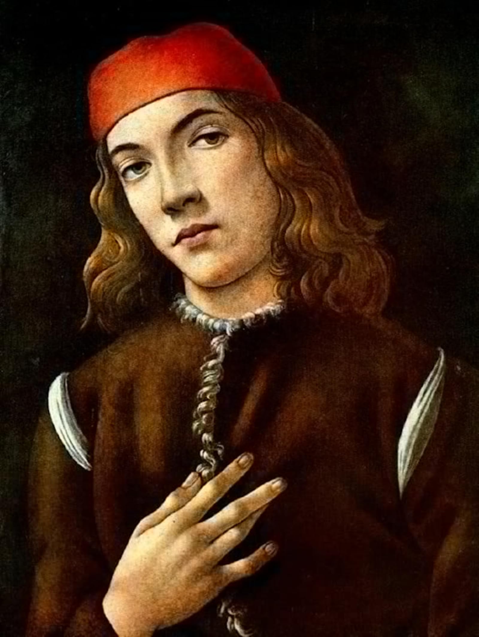 SERENDIPITP Abstract Painting Mural Print Picture Wall Decor Painting Portrait of a Young Man by Sandro Botticelli Vintage Wall Artwork for Home Decor 60x90cm
