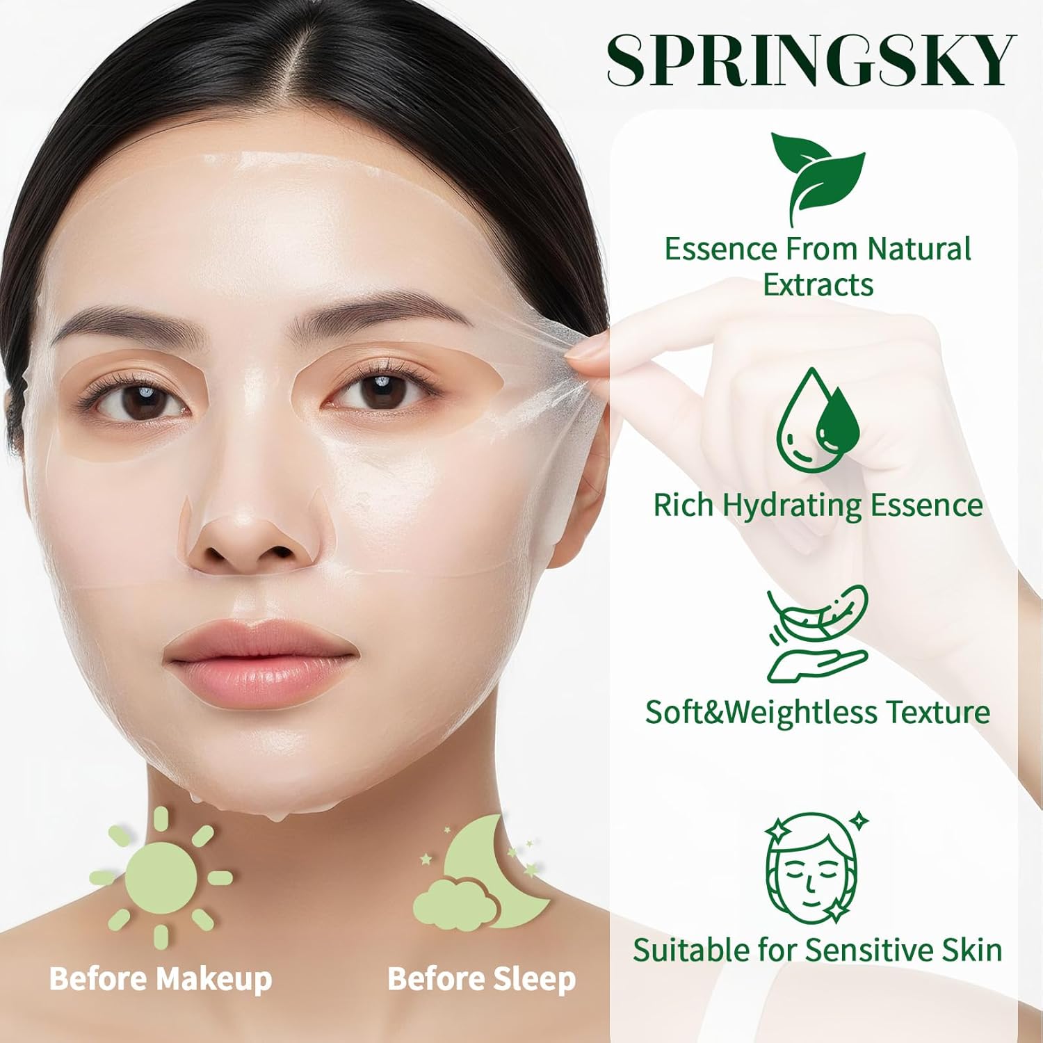 Cactus Sheet Mask,8-Pack Korean Skincare Face Mask,Deep Hydrating & Moisturizing Skincare for Dry & Sensitive Skin,Soothes Skin,Instant Calm & Glow,Korean Beauty - Image 8