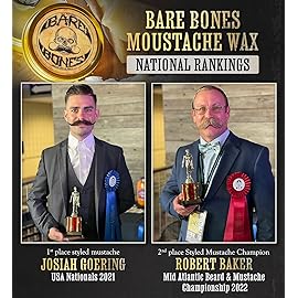 Mustache Wax Medium Hold Grooming For Men - 1oz Bare Bones Moustache & Beard Wax Tin - Perfect For Handlebar Mustaches By Death Grip - No Heat Source Required