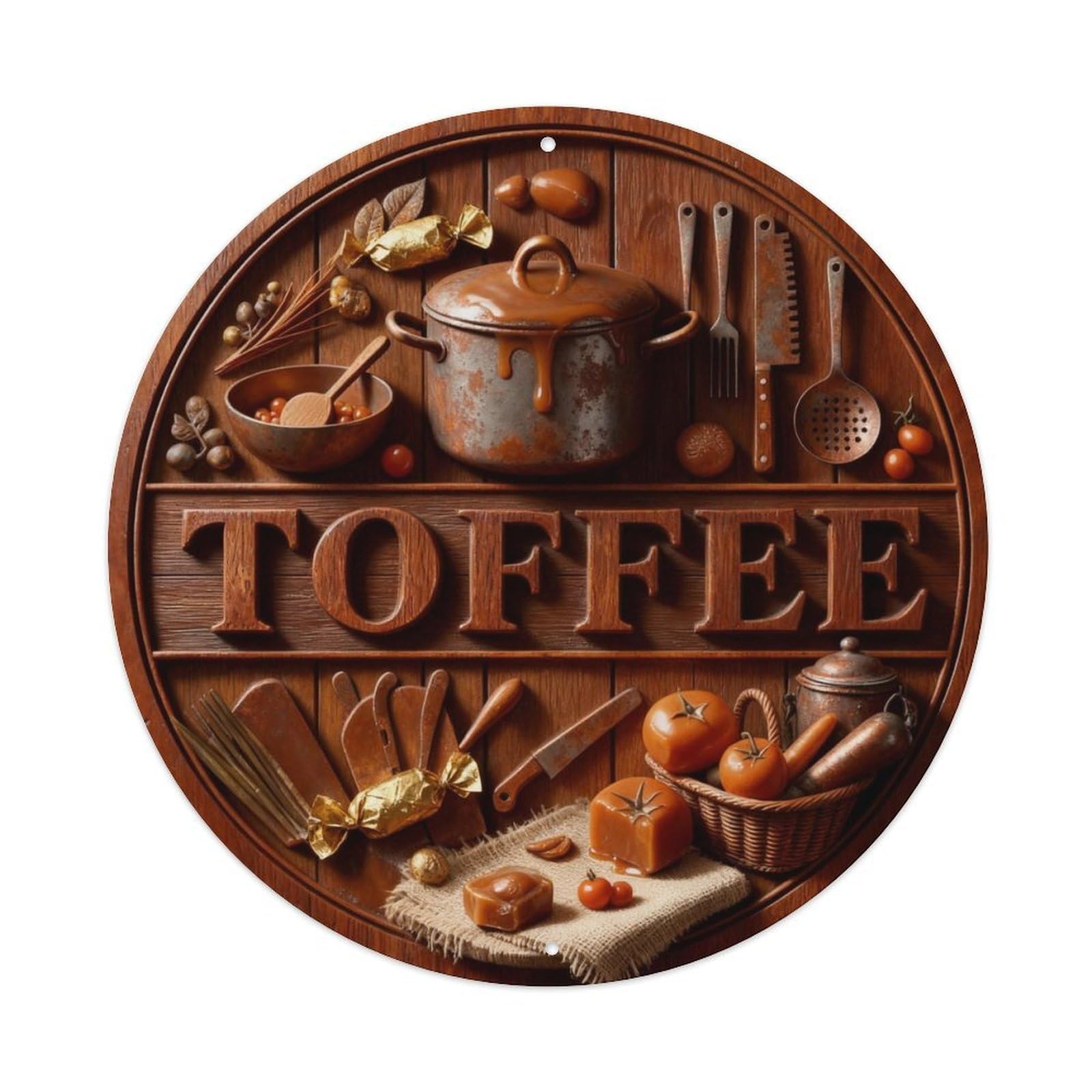 Caramel Toffee Metal Tin Sign Plaque
