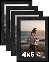 Vista 8 de KINLINK Juego de 4 portarretratos plateados de 5 x 7, marcos de fotos de madera con paspartú de 4 x 6 con plexiglás para 4 x 6 con paspartú o 5 x 7