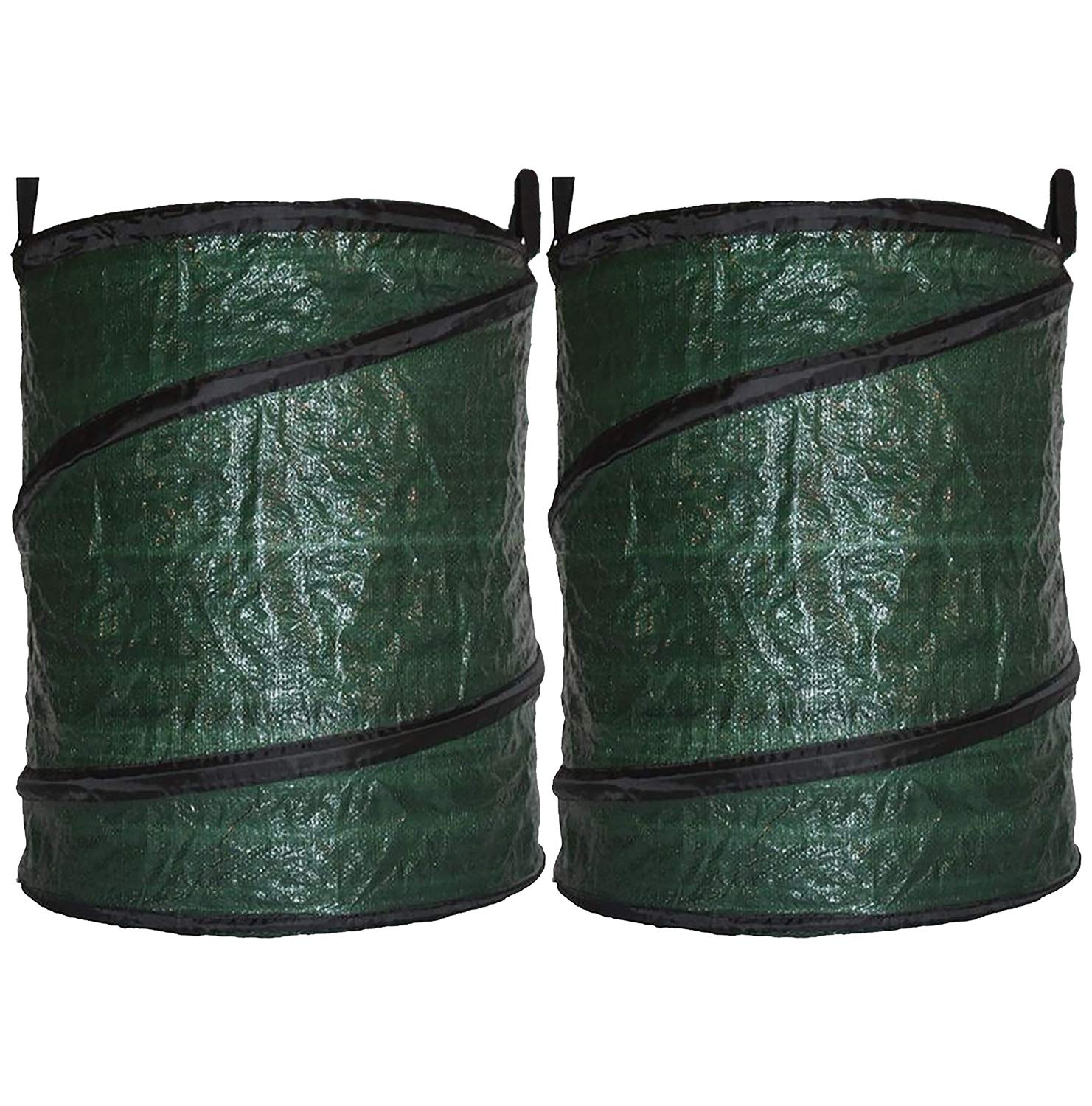 SPARES2GO Garden Leaf Waste Bag with Handles Collapsible Heavy Duty (90 Litre, Pack of 2)