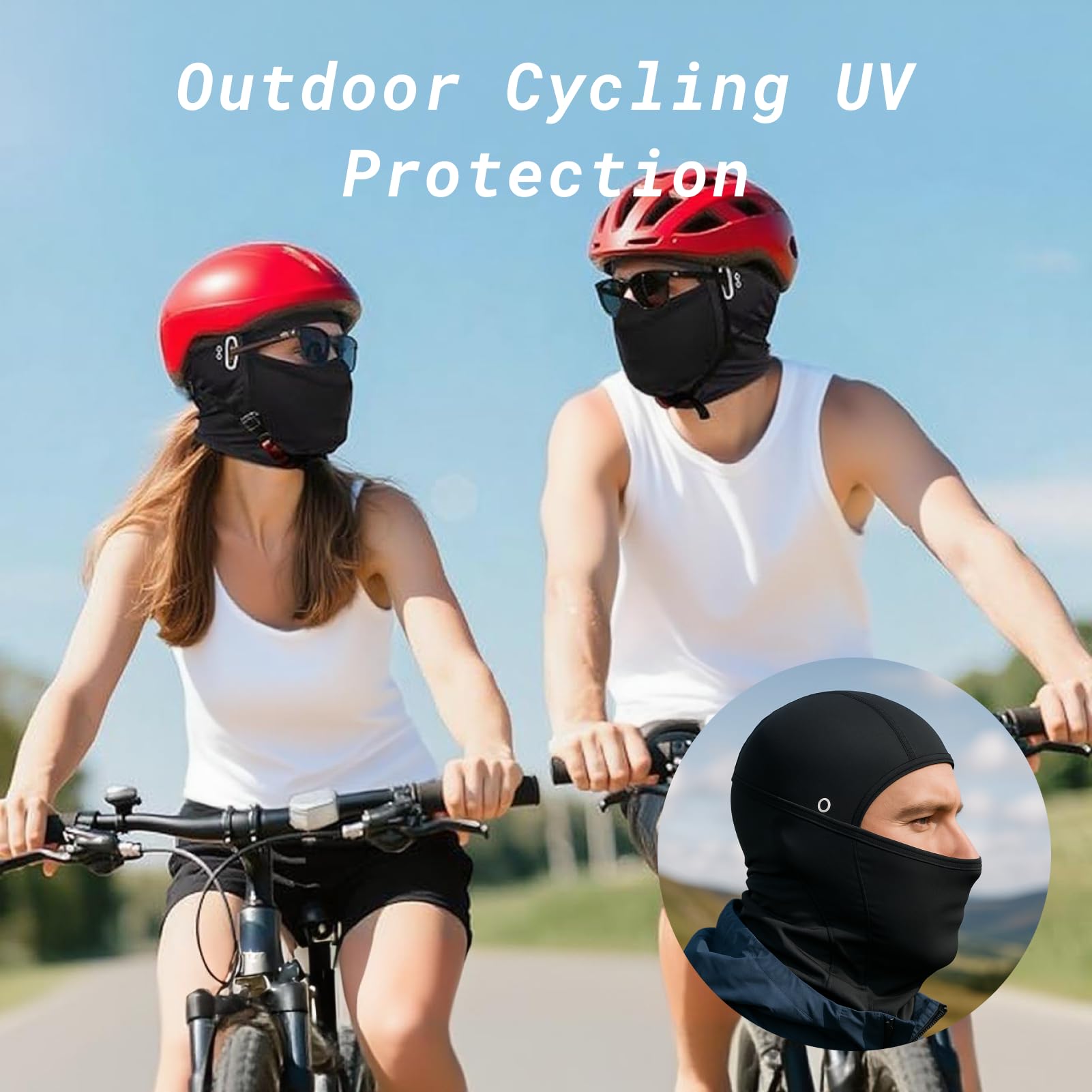 Pasamontañas Verano Transpirable con Protección Solar UPF50+ y Abertura para Gafas, Sotocasco Moto Ligero para Hombre y Mujer, Balaclava Moto para Ciclismo, Running y Deportes al Aire Libre