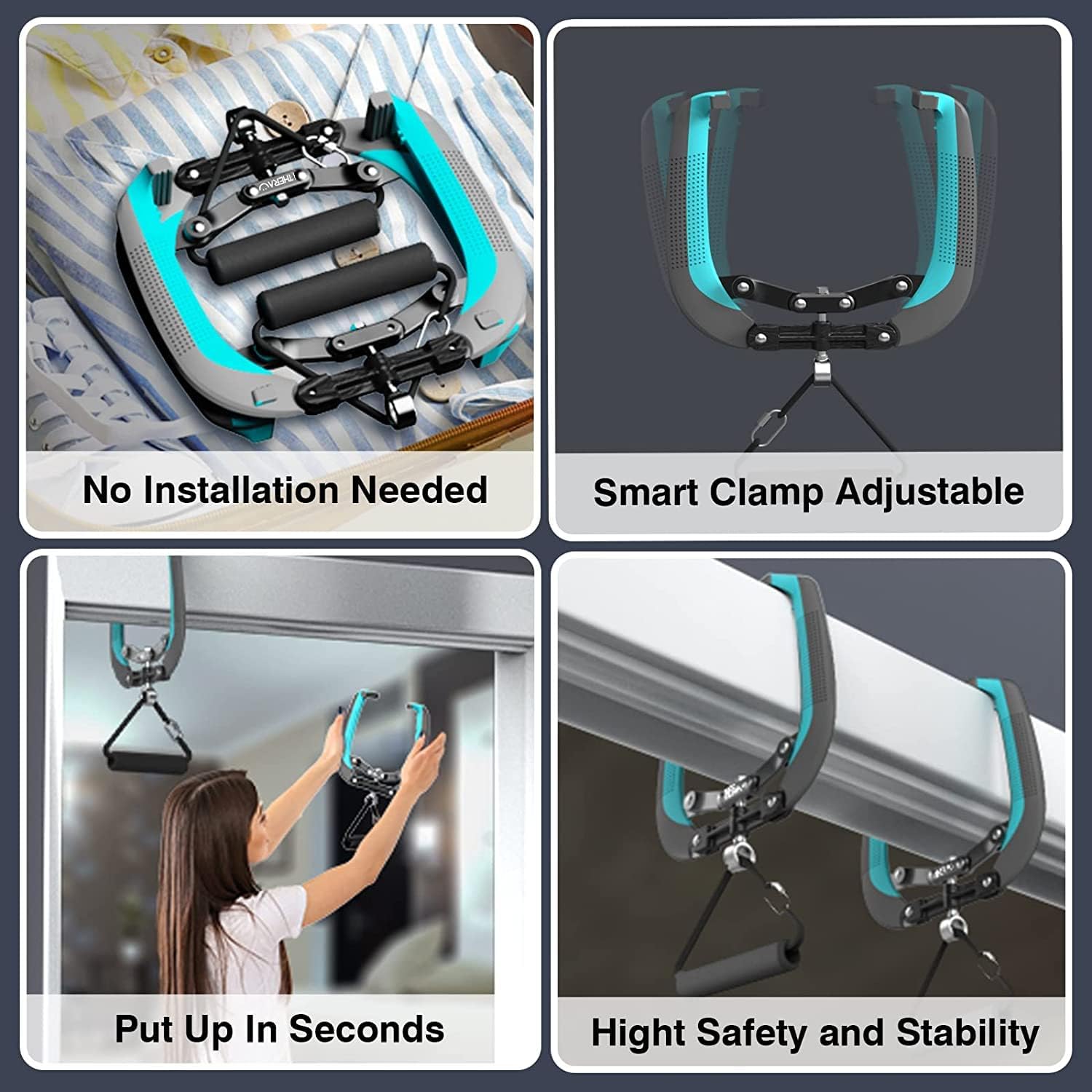 iTHERAU Pull Up Bar for Doorway, World’s Best Portable Pullup Bar with Safe Smart Clamp, No Installation Upper Body Workout Chin Up Bar for Home and Travel Strength Training : Sports & Outdoors