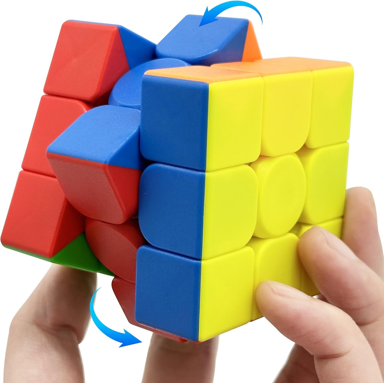 Speed Cube 3×3 Stickerless Smooth Turning Puzzle Box 56MM/2.2inch Educational Magic Cubes for Beginners Keeping Kids Busy Fidget Toy for Adults Colorful Design Gift Exercise Hand-Eye Coordination