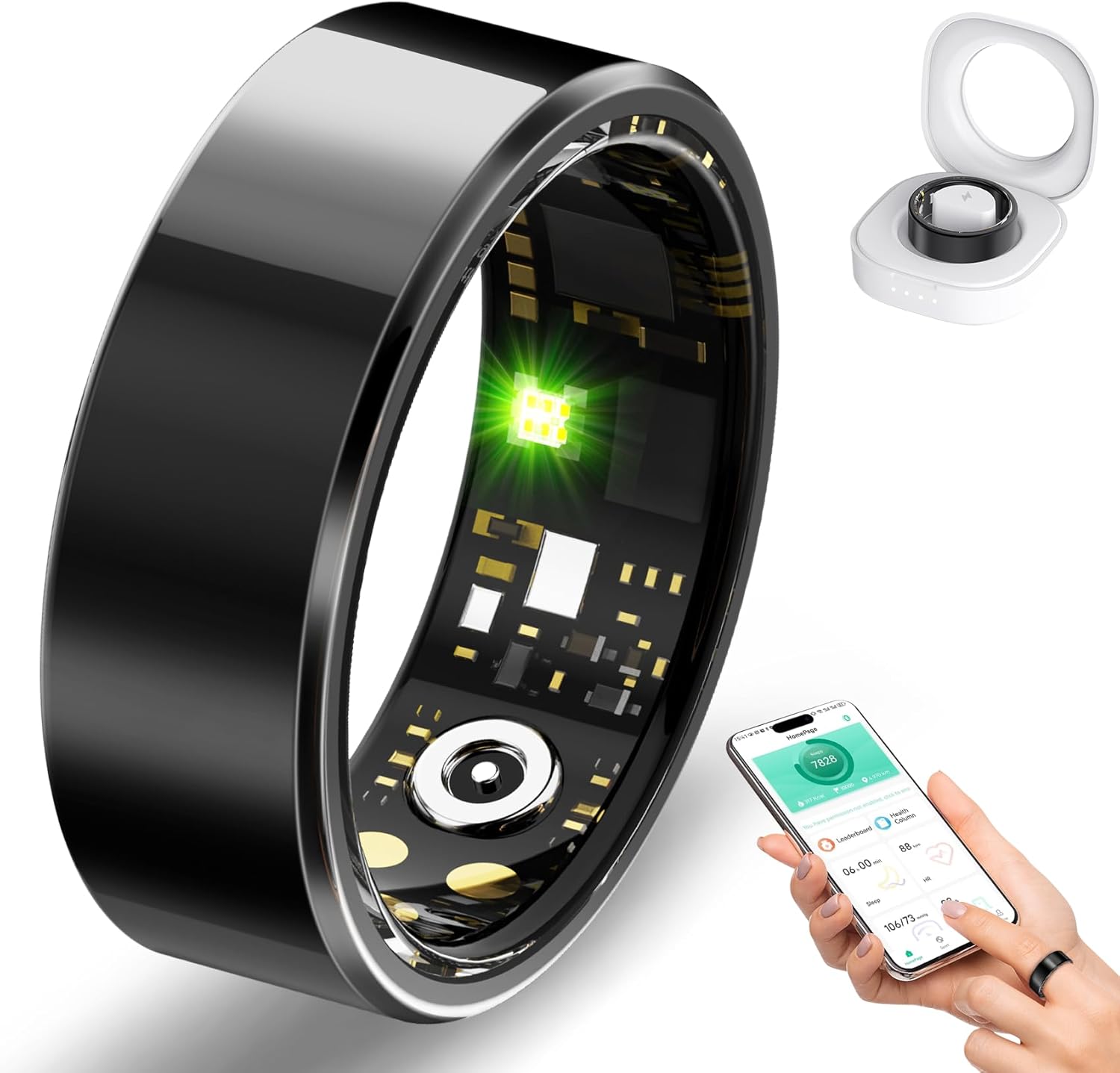 Smart Ring for Women Men, Sleep Tracker Ring with Heart Rate, Blood Oxygen, Fitness Ring for Activity Tracker/Steps/Calories, No Subscription, Waterproof Health Rings,Utra Battery Life Smart Ring for Women Men, Sleep Tracker Ring with Heart Rate, Blood Oxygen, Fitness Ring for Activity Tracker/Steps/Calories, No Subscription, Waterproof Health Rings,Utra Battery Life