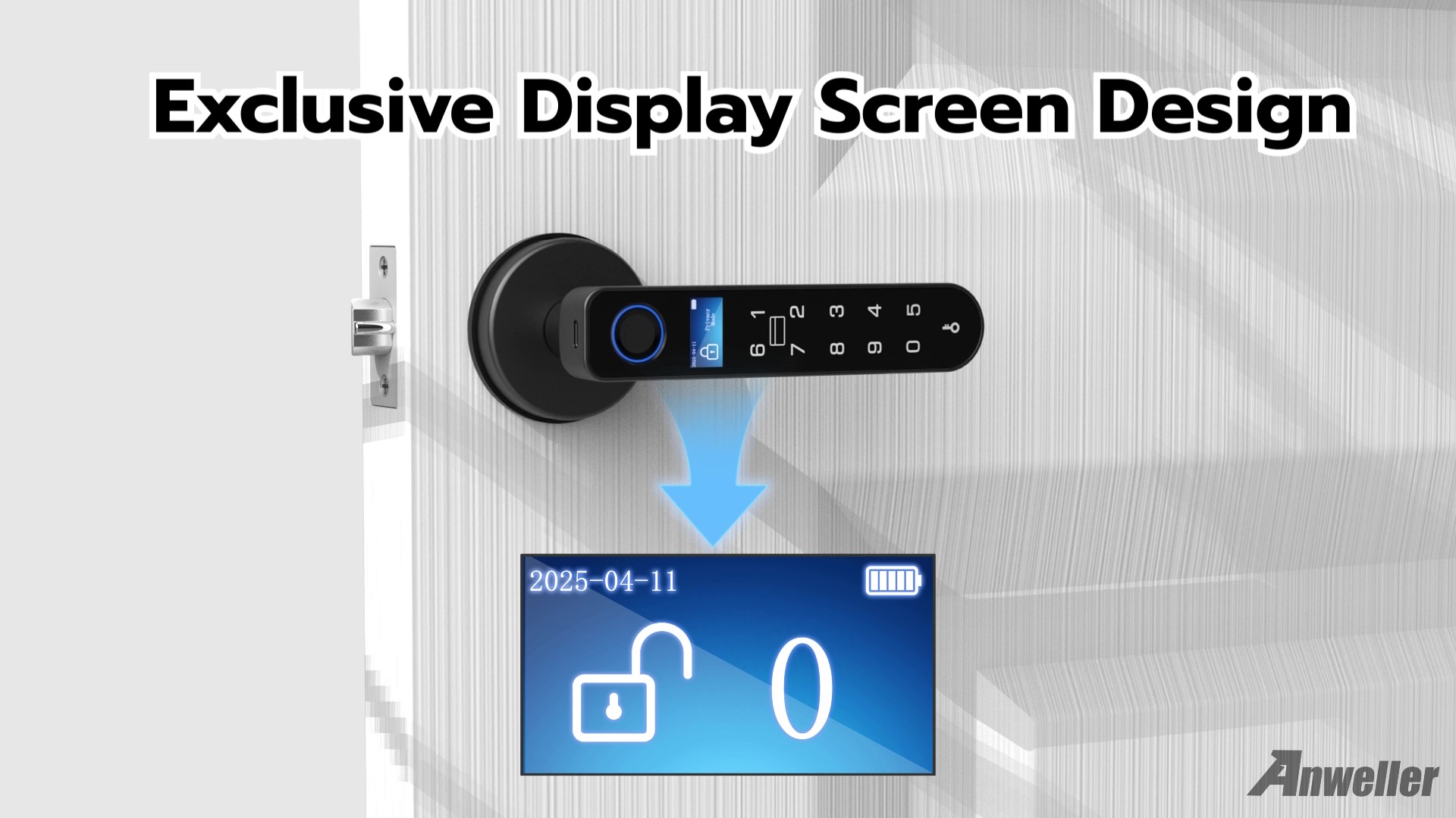 Anweller H1 Fingerprint Door Handle Lock, Smart Keyless Entry Door