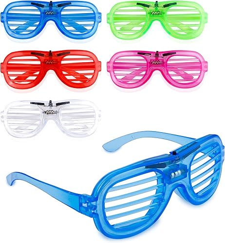 5 lentes LED que brillan en la oscuridad para adultos y niños, 5 colores que brillan en la oscuridad, accesorios de neón para suministros de fiesta