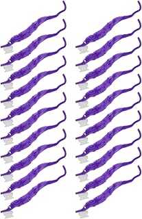 Worm On A String and Tiny Babies, 20 Pcs Furry Worm Soft Touch Plush Material Cute Style DIY Compact Portable Fuzzy Worms for Party (Purple)