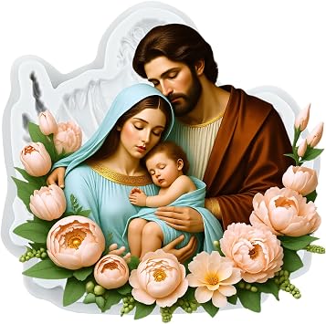 Jesus Family Silicone Mold Religious Jesus Nativity Fondant Molds For Cake Decorating Cupcake Topper Candy Polymer Clay Chocolate Gum Paste