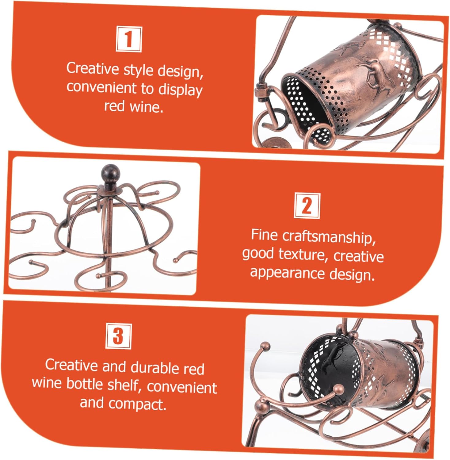 Creative Wine Rack Desktop Storage Holder for Red Wine Bottles and Glasses Light Brown Countertop Carriage Design for Home Bar Kitchen Hotel and Party Decoration Space-Saving