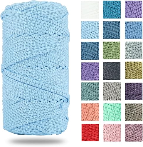 Cordón de poliéster de 0.157 in 160 yardas trenzado, hilo elástico para ganchillo, cuerda de poliéster para manualidades, bolsa de manualidades,