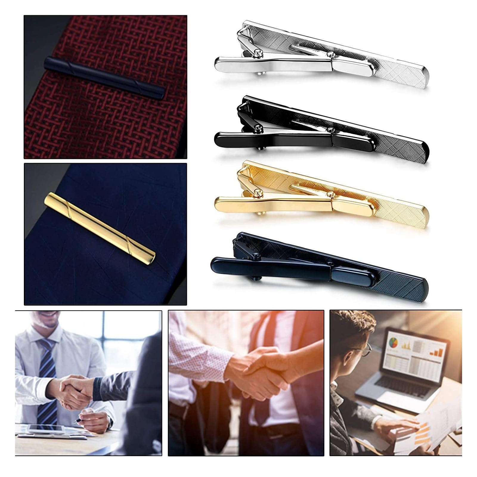 Alfiler de corbata de cobre de 14 quilates para hombre, clásico para negocios, bodas y reuniones