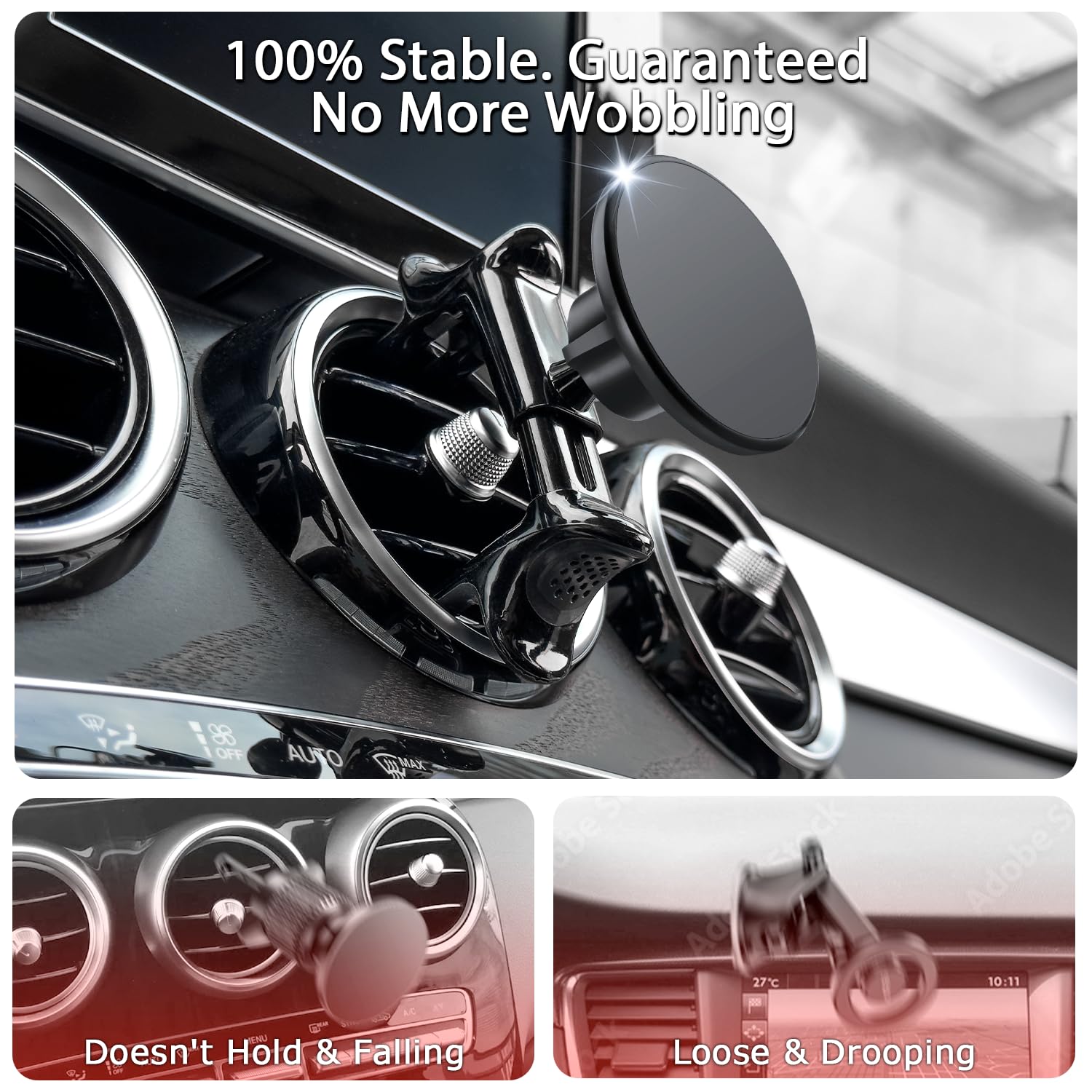 MagSafe Car Mount for Mercedes-Benz, Round Air Intake Holder with Powerful Magnet, Compatible with A/B/C/E, GLA/GLB/GLC and Sprinter, Mercedes-Benz Accessory