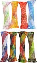 Pack of 8 Woven Mesh Tube with Marble Toy, Fidget Toys, Sensory Toy, Mesh Fingertip Toy, Anxiety Relief, Stress Relief Toy for People with ADHD Add OCD
