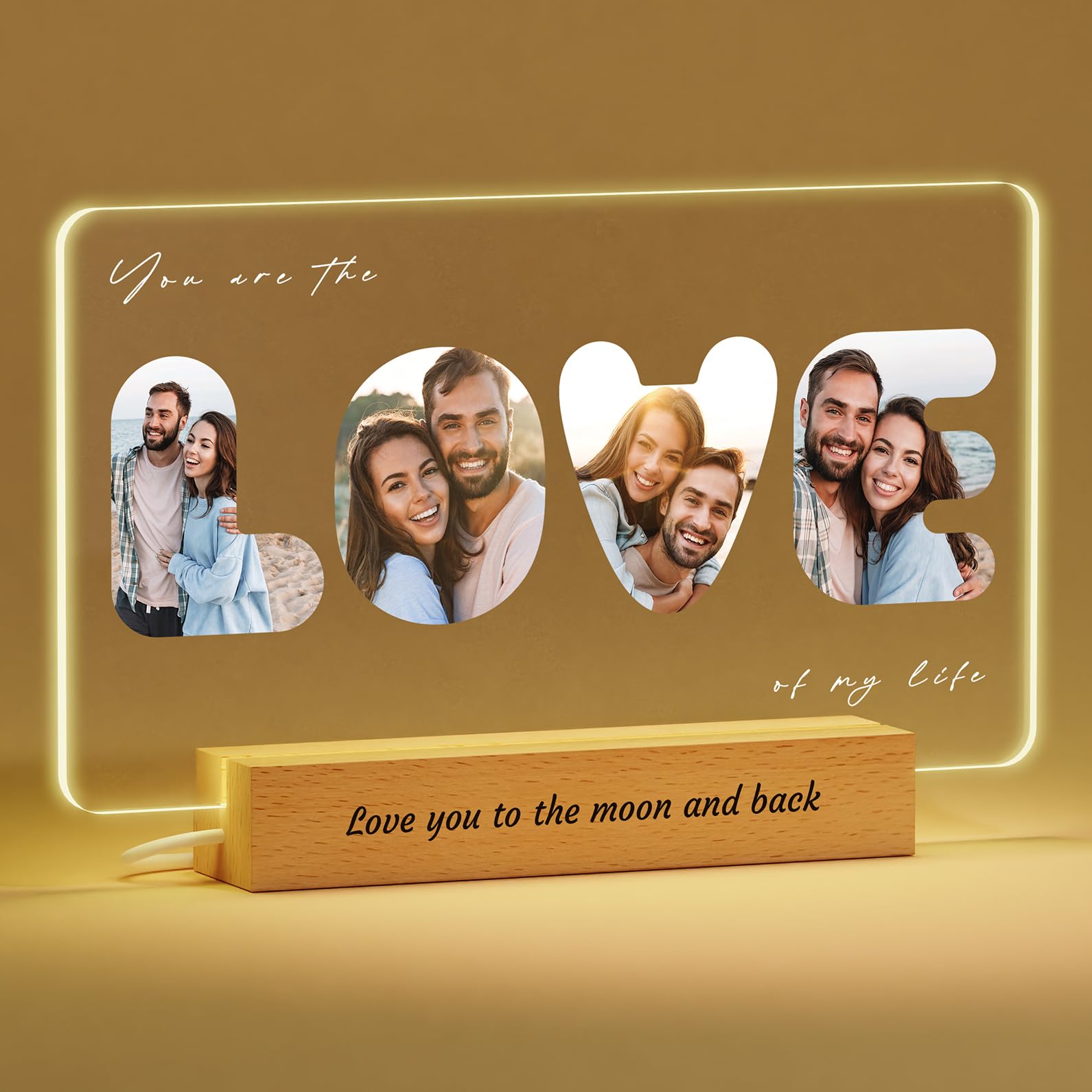 Voryusmer Personalised Love Night Light - Custom Gifts for Couple Boyfriend Girlfriend Valentines Anniversary, Personalised Gifts for Him Her