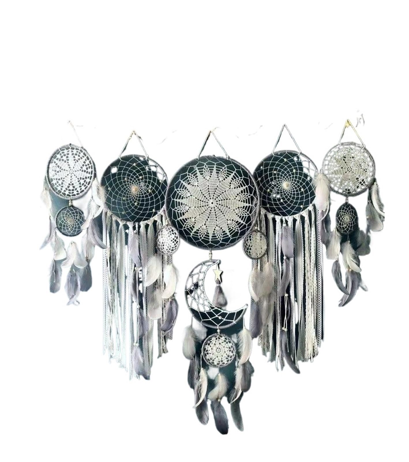 Dream Catcher Wind Chime, Handmade Feather Pendant, Indoor Tassel, Wall Hanging, Wedding Decoration, Kids Room Decor for Bedroom(Style01)