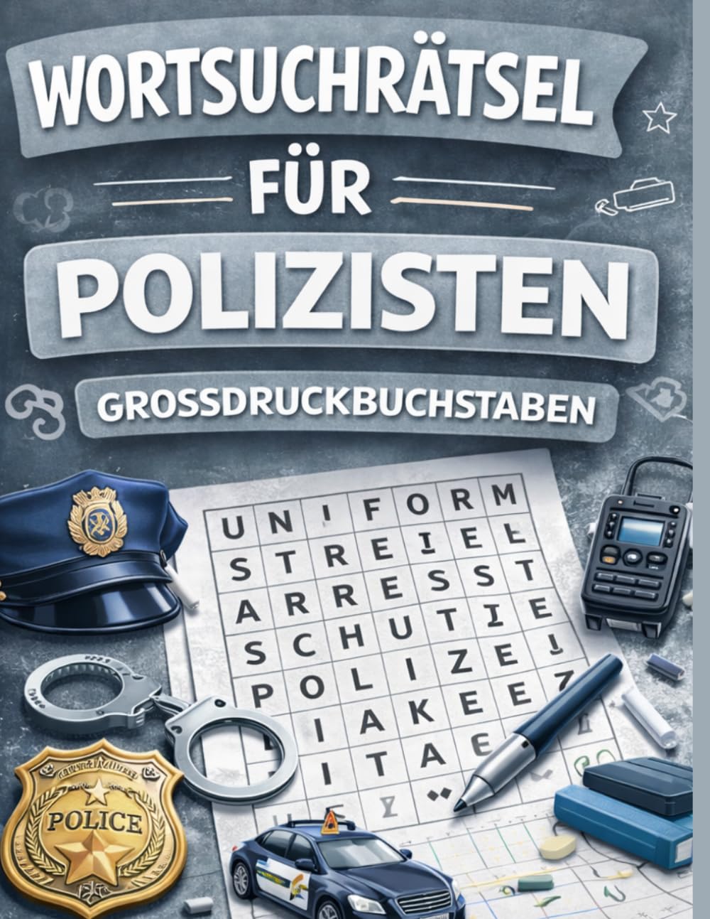 Wortsuchrätsel für Erwachsene - Polizisten Großdruck: Über 800 versteckte Wörter | Entspannung und Gehirntraining | Ideal für Senioren | Geschenk für Polizeibeamte (Wortsuchrätsel rund um Berufe)
