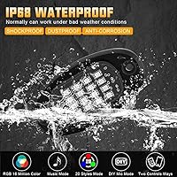 Vista 4 de SUNPIE Rock Lights, 6 cápsulas RGB LED Rock Lights Underglow kit con aplicacióncontrol remoto y modo de música, kit de luz subterránea impermeable