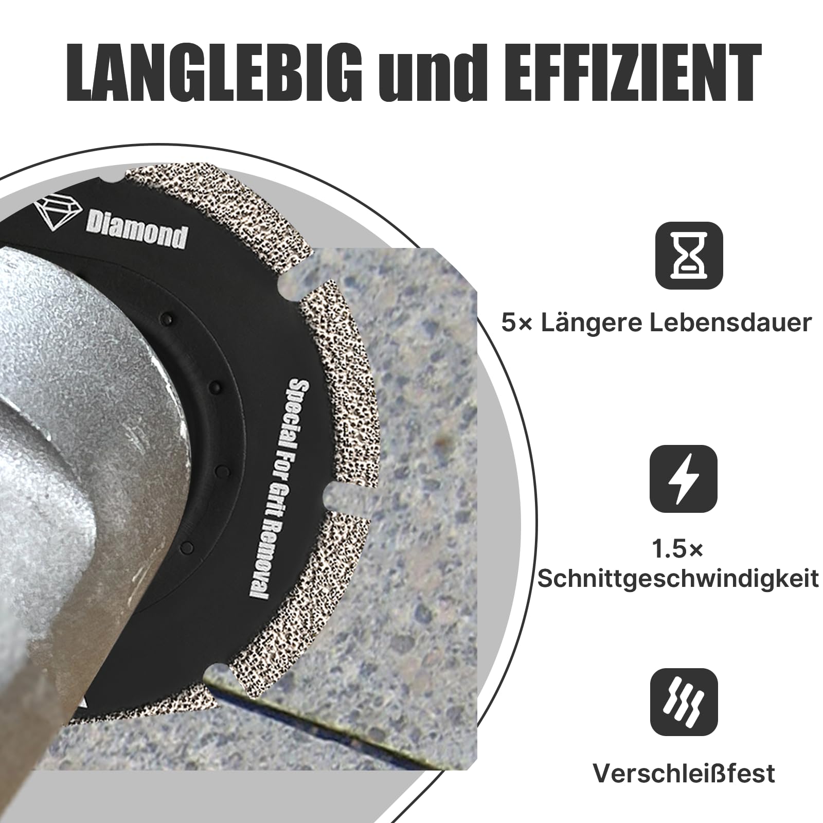 5 Stück Diamant Multifunktionswerkzeug mit Adapter, Multitool Sägeblätter Oszillationswerkzeug für Keramikfliesen, Hohlziegel, Zement, weiche Fliesen, Mauerwerk