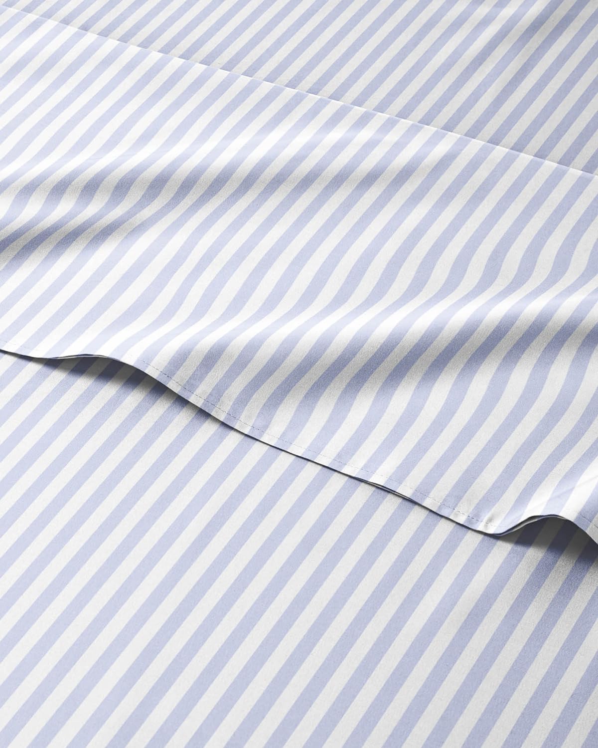 Kids King Size Blue Striped Sheets - 4 Piece Blue Stripe Sheet Set - Nautical Themed Bedding - Ultra-Soft & Cozy - Breathable & Machine Washable - Sky Blue Bed Set for Boys, Girls, Teens & Toddlers