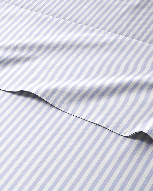 Kids Full Size Bed Sheet Set - 4 Piece Kids Loft Bed Sheets - Blue Striped Nautical Themed Bedding - Soft, Cute and Cozy - Breathable & Machine Washable - Sky Bed Set for Boys, Girls, Teens & Toddlers by CGK Unlimited - Used condition - US$23.38
