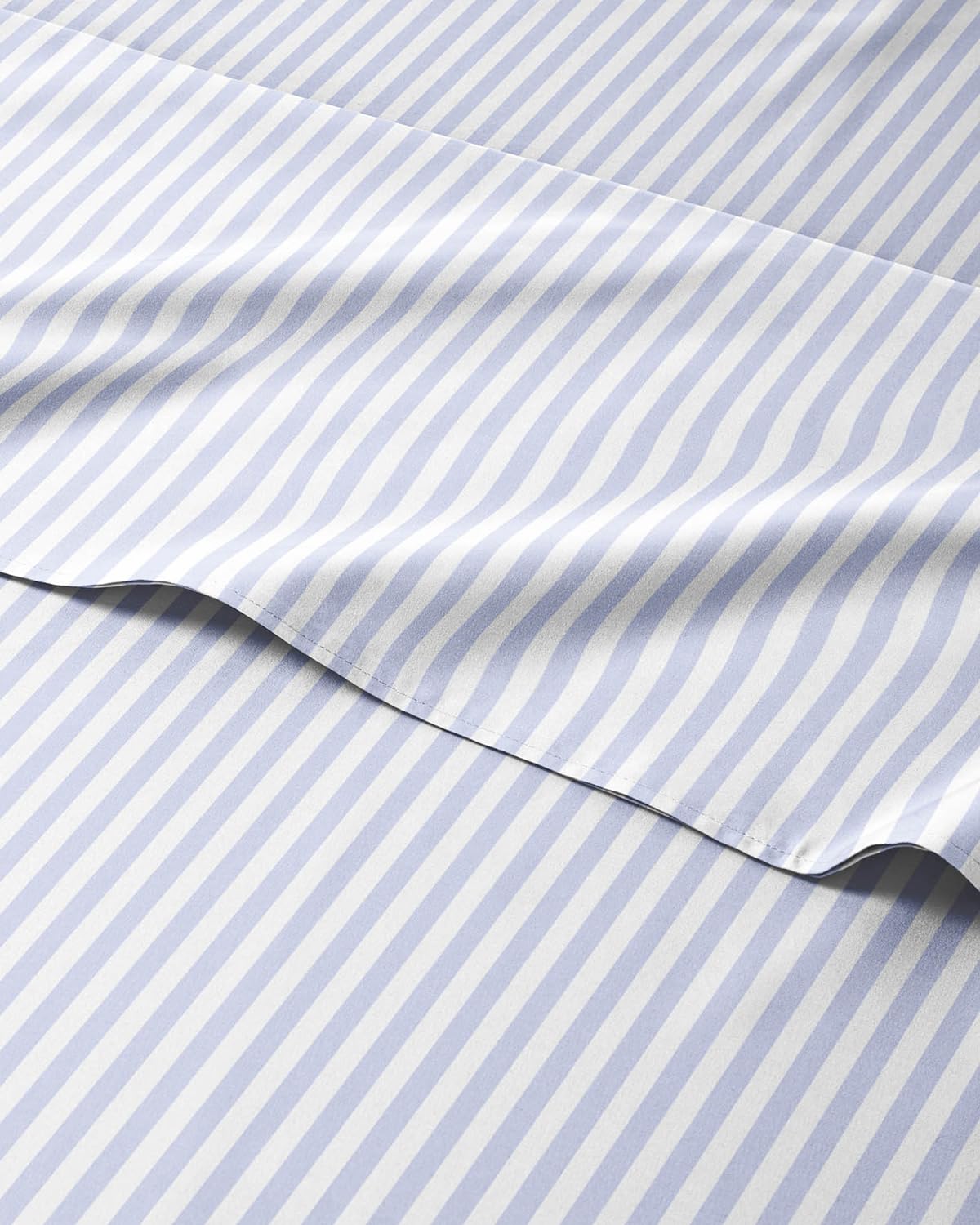 kids twin size blue striped sheets - 3 piece blue stripe sheet set - nautical themed bedding - ultra-soft & cozy - breathable & machine washable - sky blue bed set for boys, girls, teens & toddlers