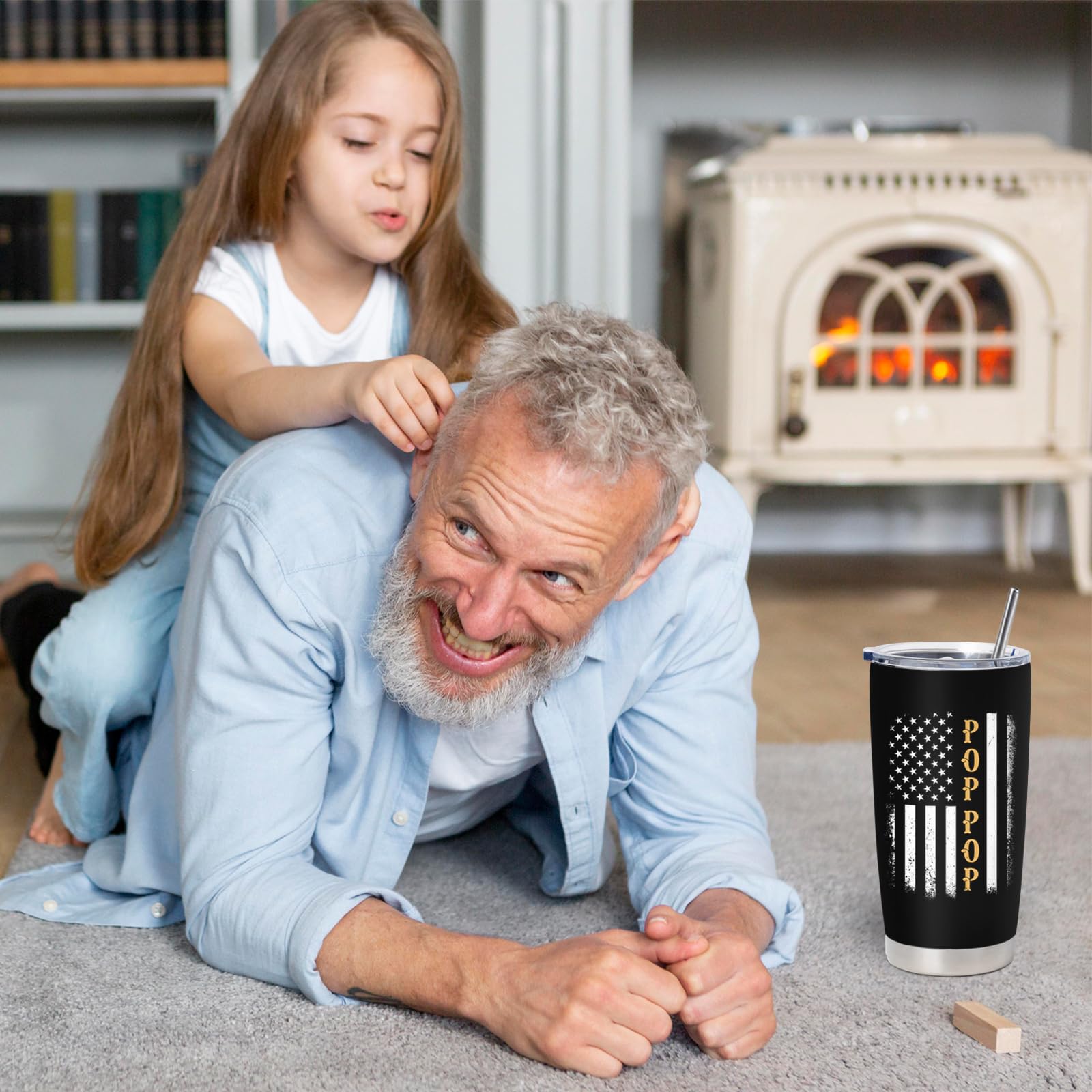 Pop Pop Fathers Day Gift, Pop Pop Gifts from Grandkids/Grandchildren, Pop Pop Gifts for Grandpa, Birthday Gift for Pop Pop, 20 oz Insulated Stainless Steel Tumbler