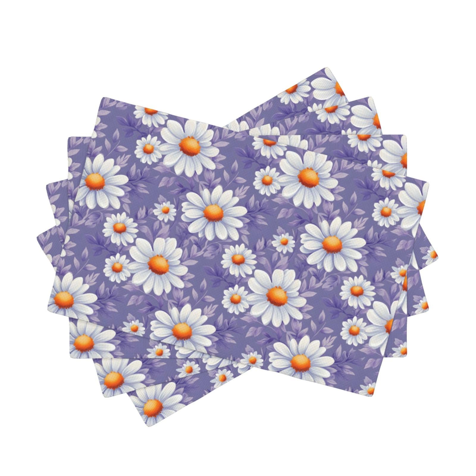 Sets de table salle à manger marguerites violettes 30x45cm lavables pour fête