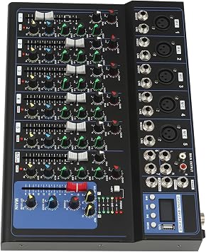 Bluetooth Audio Mixer, Sound Mixing Console MP3 Jack for Computer Recording, 7-Channel DJ Mixers for Studio Recording, Live Streaming