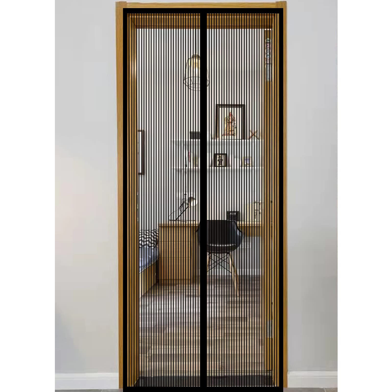 Moustiquaire magnétique noire 105x270 cm pour grand patio