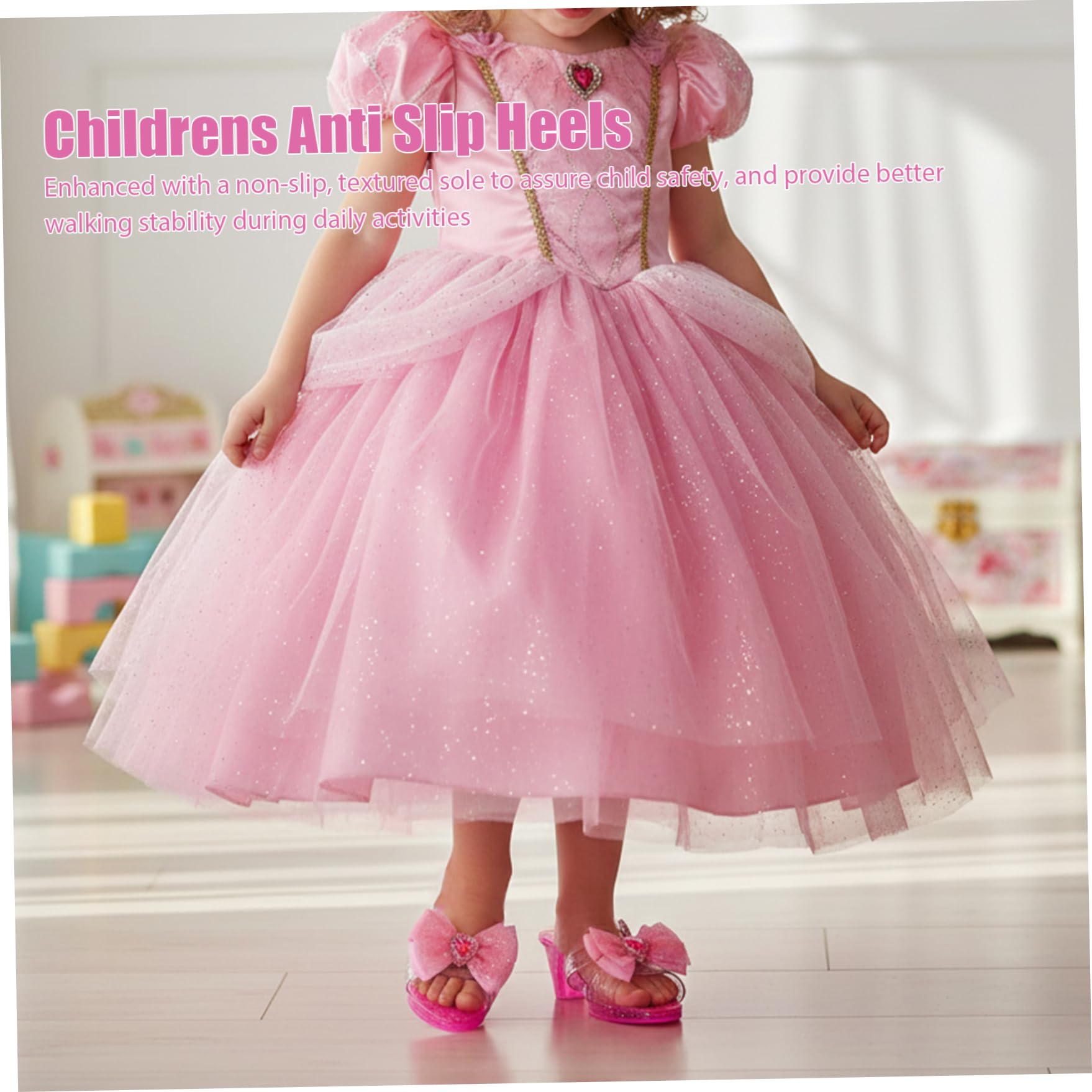 Scarpe da Principessa, 2 Paia di Scarpe Eleganti con Tacco Alto, Antiscivolo, Portatili, finte di Giocare con Tacchi in per Giochi e Giocattoli in Costume da Giorno per Personaggi scolas