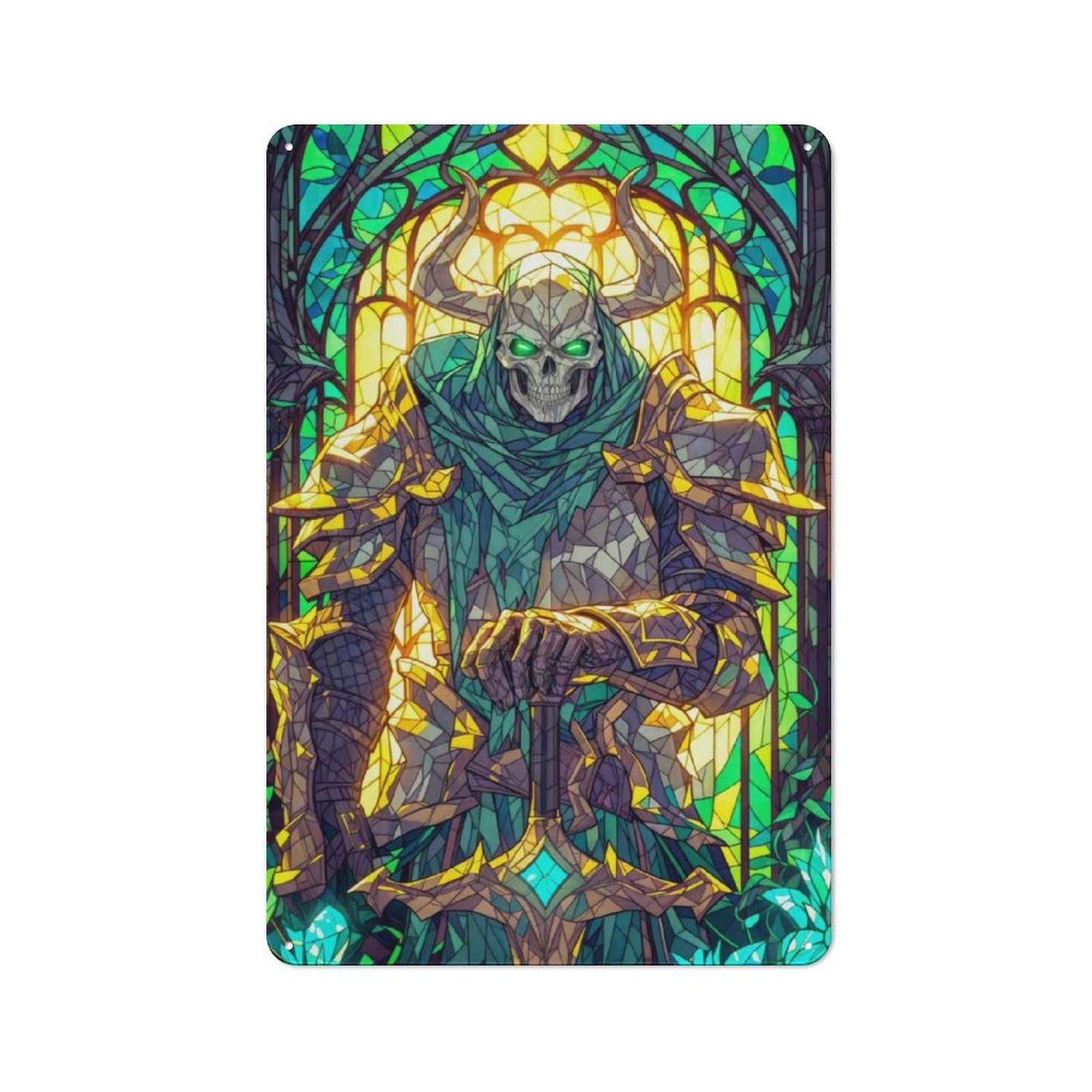 30x20cm Rustic Metal Plaque with Dark Overlord for Café Or Restaurant, for Themed Interiors in Cafés And Restaurants