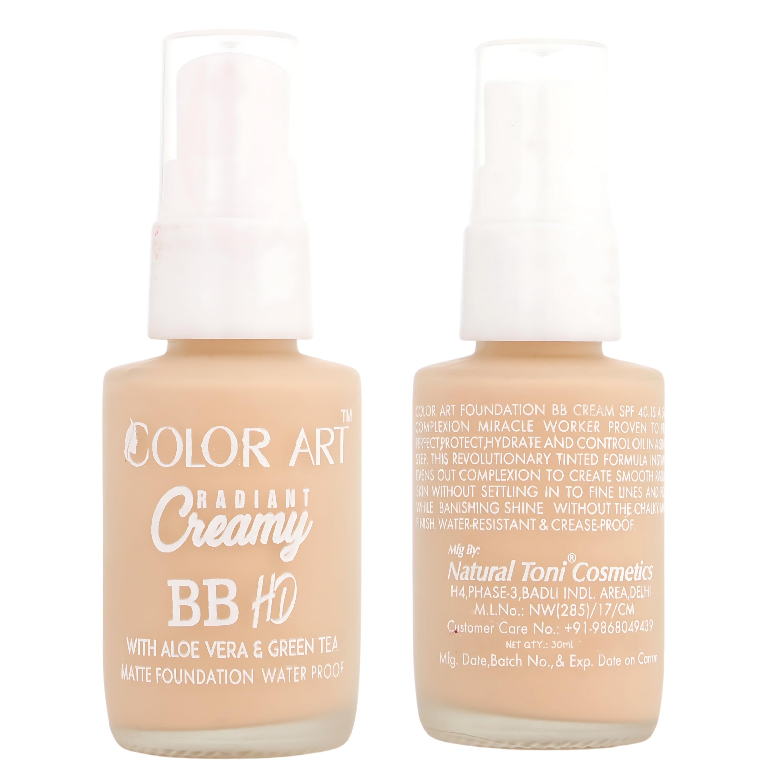 Color Art BB HD Cream Foundation with SPF 40 | Aloe Vera & Green Tea | Matte Full Coverage | Hydrating & Long-Lasting | Suitable for All Skin Types 30 ml-picture-40