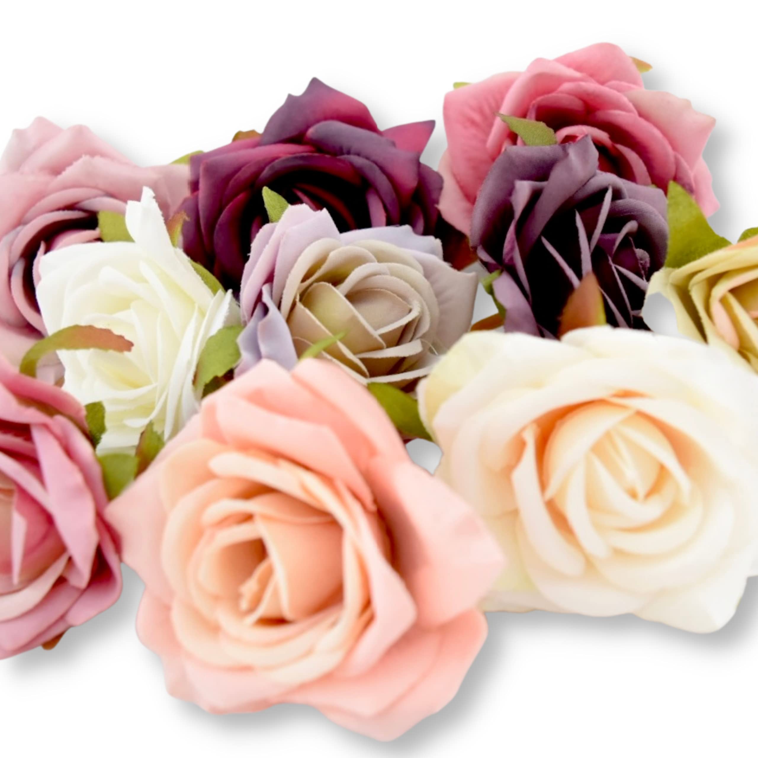 The Baked Studio10 Pieces Artificial Flower Silk Rose Head Realistic Flowers for DIY Wreath Craft Cake Living Room Home Wedding Accessories and Decoration (MIXED)