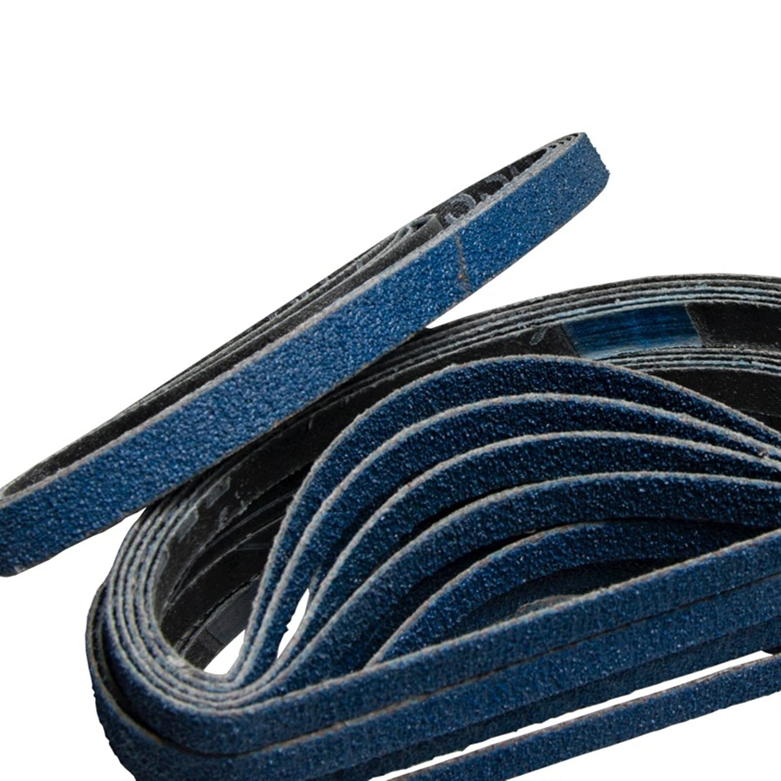 Cinta de lija azul de circonia de 10 x 330 mm, 25 unidades, grano 60, 80, 120, para lijadora de banda, grano medio (120)