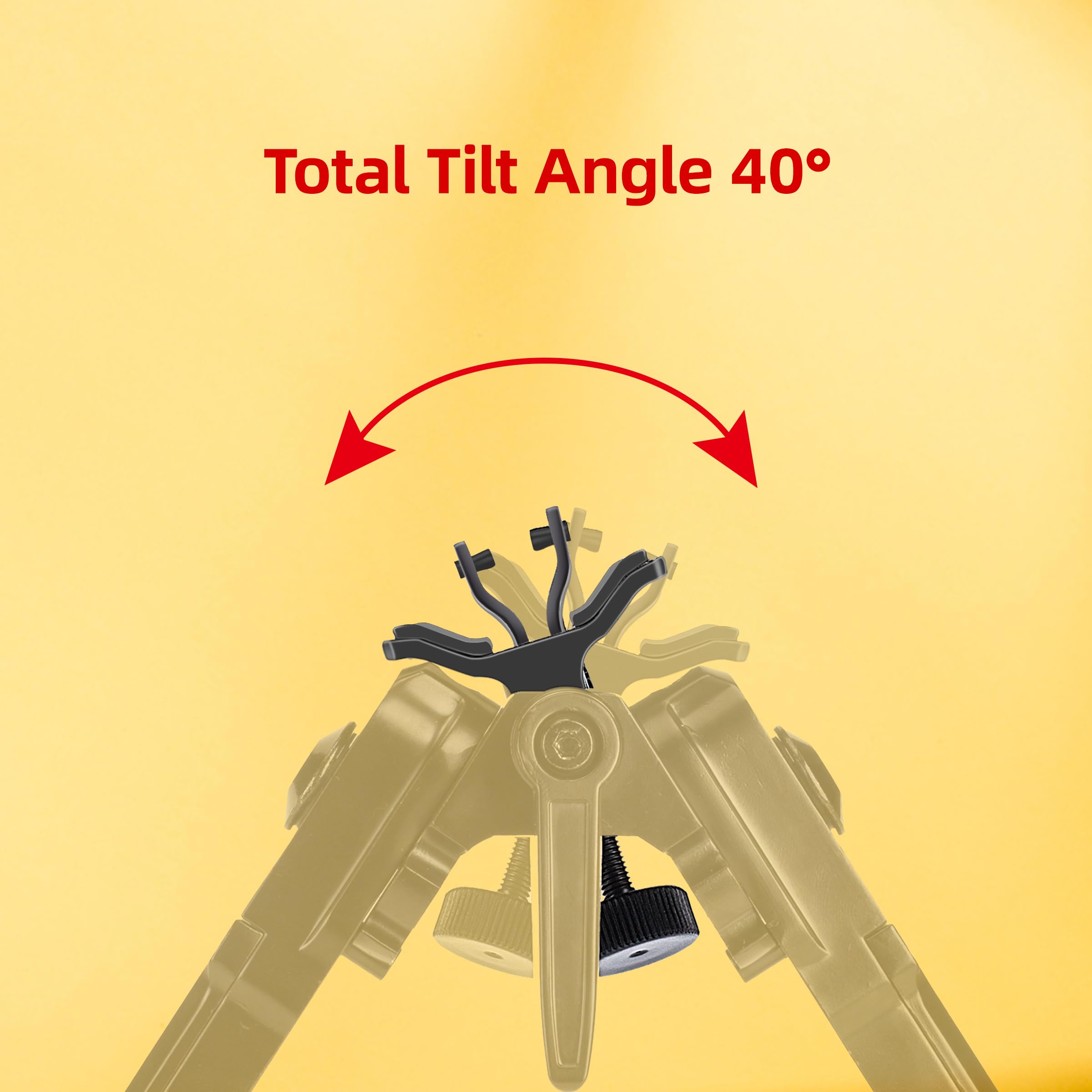Bipied pivotant inclinable avec 3 adaptateurs, adaptateur à vis 6,35 mm pour appareil photo pour activités de plein air, 7-10"